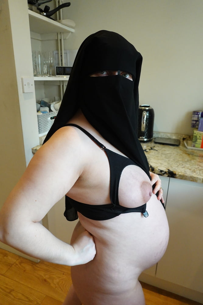 Pregnant Wife in Muslim Niqab and Nursing Bra